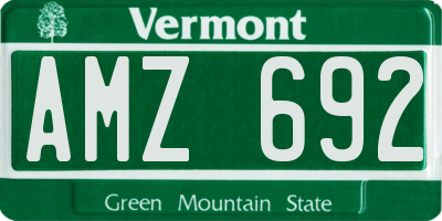 VT license plate AMZ692