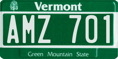 VT license plate AMZ701