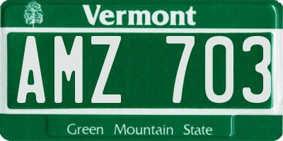 VT license plate AMZ703