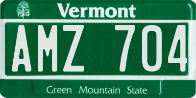 VT license plate AMZ704
