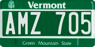 VT license plate AMZ705