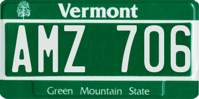 VT license plate AMZ706