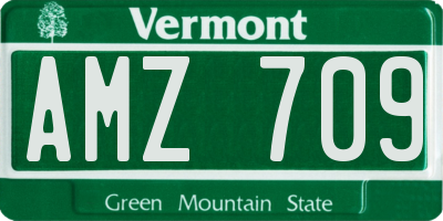 VT license plate AMZ709