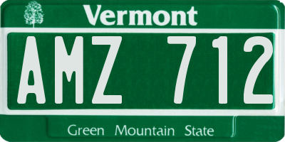VT license plate AMZ712