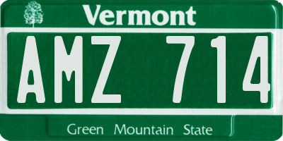 VT license plate AMZ714