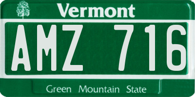 VT license plate AMZ716