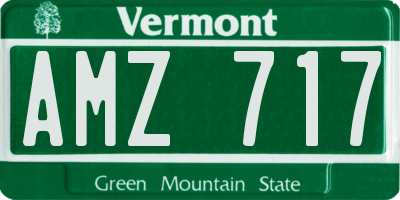 VT license plate AMZ717