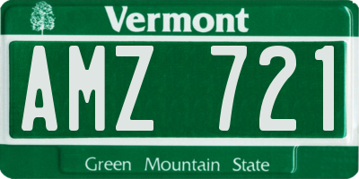 VT license plate AMZ721