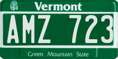 VT license plate AMZ723