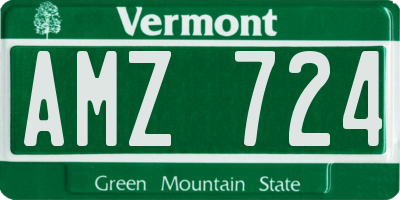 VT license plate AMZ724