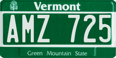 VT license plate AMZ725