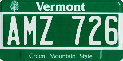VT license plate AMZ726