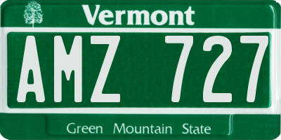 VT license plate AMZ727
