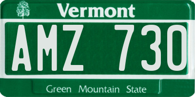 VT license plate AMZ730
