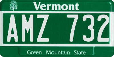 VT license plate AMZ732