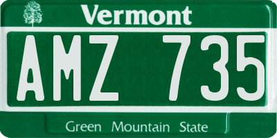 VT license plate AMZ735