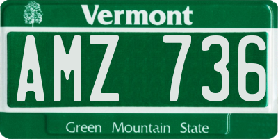 VT license plate AMZ736