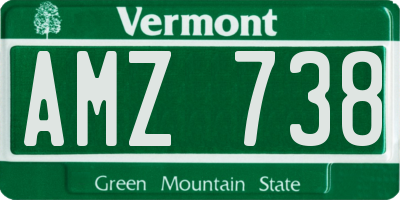 VT license plate AMZ738