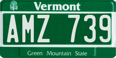 VT license plate AMZ739