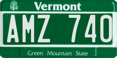 VT license plate AMZ740