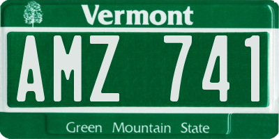 VT license plate AMZ741