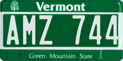VT license plate AMZ744