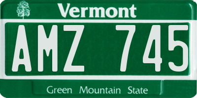 VT license plate AMZ745