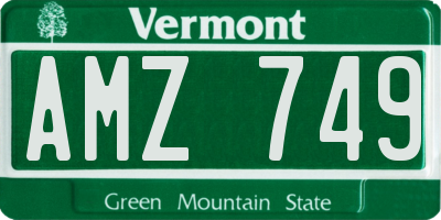 VT license plate AMZ749