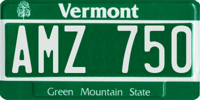 VT license plate AMZ750