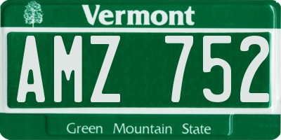VT license plate AMZ752
