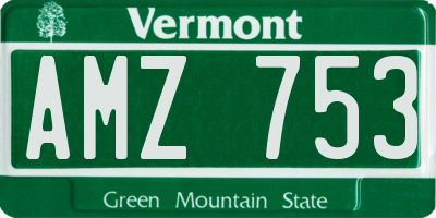 VT license plate AMZ753