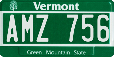 VT license plate AMZ756