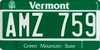 VT license plate AMZ759