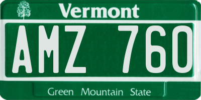 VT license plate AMZ760