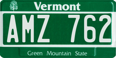 VT license plate AMZ762