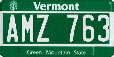 VT license plate AMZ763