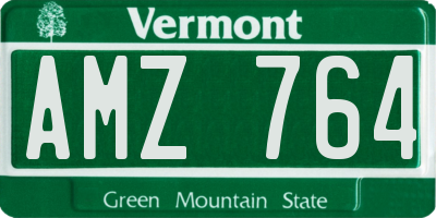 VT license plate AMZ764