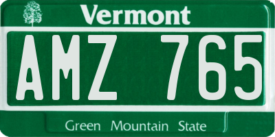 VT license plate AMZ765