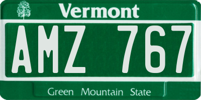 VT license plate AMZ767