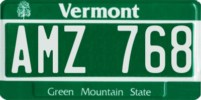 VT license plate AMZ768