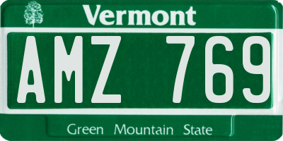 VT license plate AMZ769