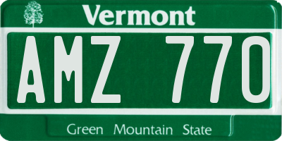 VT license plate AMZ770