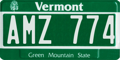 VT license plate AMZ774