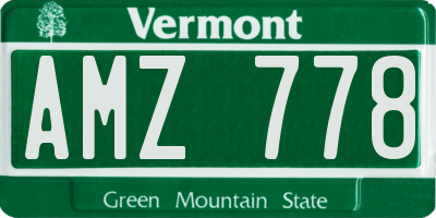 VT license plate AMZ778