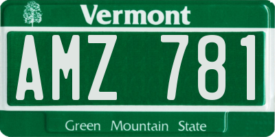 VT license plate AMZ781