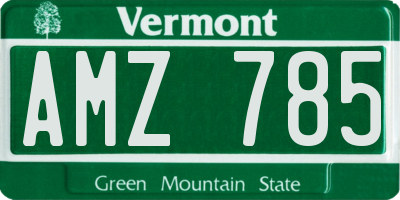 VT license plate AMZ785