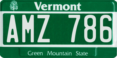 VT license plate AMZ786