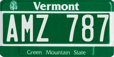 VT license plate AMZ787