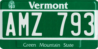 VT license plate AMZ793