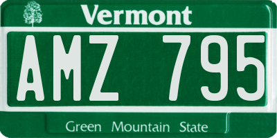 VT license plate AMZ795